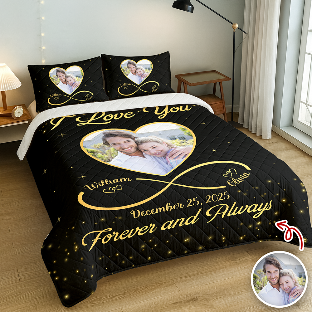Custom Couple Photo Bedding Set Gift For Valentine CH07 899762