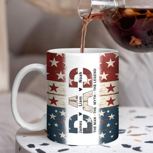 Dad The Man The Myth The Legend - Personalized Mug For America Dad Grandpa CH07 895990