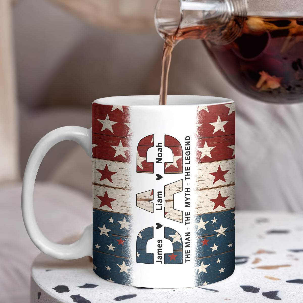 Dad The Man The Myth The Legend - Personalized Mug For America Dad Grandpa CH07 895990