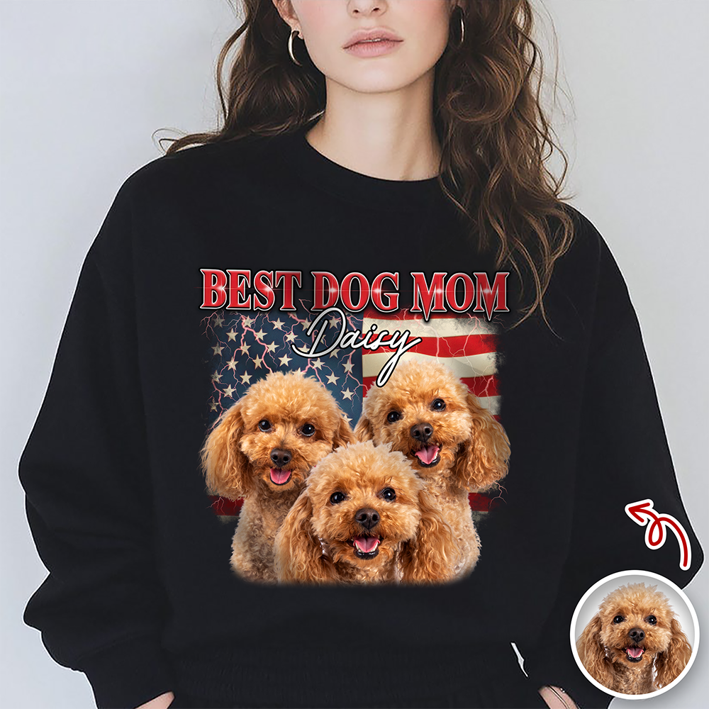 Custom Photo Best Dog Dad, Dog Mom Dark Shirt TH10 898705