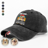 Custom Photo Dog Dad The Man The Myth The Snack Dealer - Personalized Washed Denim Baseball Cap CH07 896470