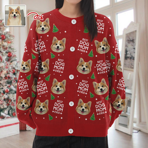 Custom Photo Best Pet Dad Mom Ever - Personalized Ugly Cardigan LM32 897261