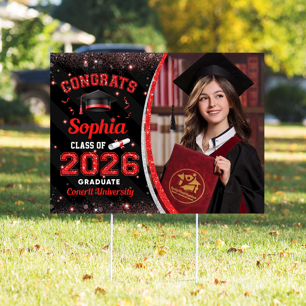 Custom Photo Class Of 2026 Personalized Graduation Yard Sign HA75 920462