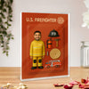Custom Firefighter Figure Acrylic Block Plaque, Unique Keepsake, Father's Day Gift HA75 892336