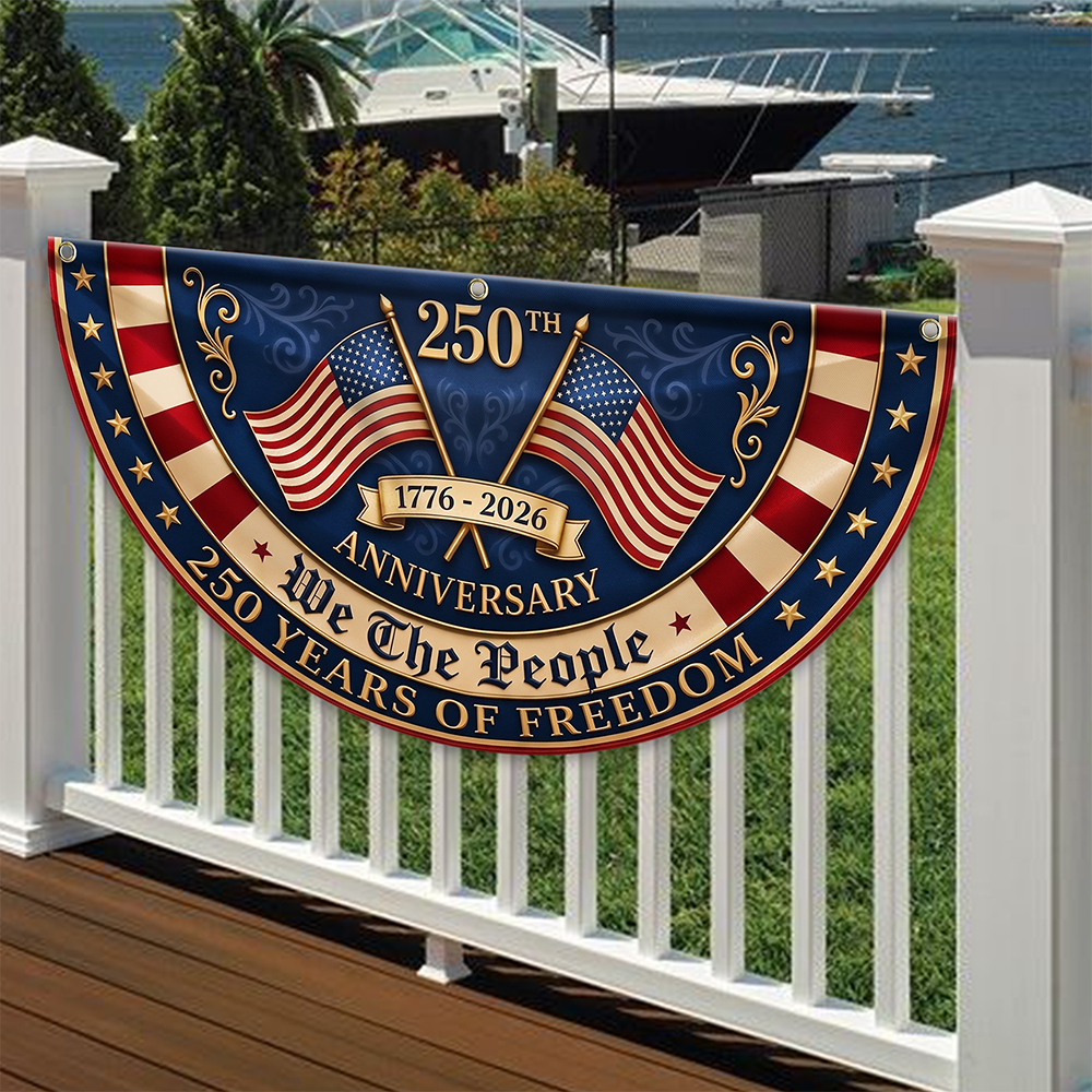 We The People US 250th Anniversary 1776–2026 Non-Pleated Fan Flag CH07 911822