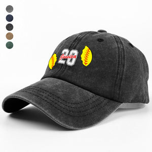 Personalised Cracked Ball Sports Classic Peak Washed Baseball Denim Cap LM32 893979
