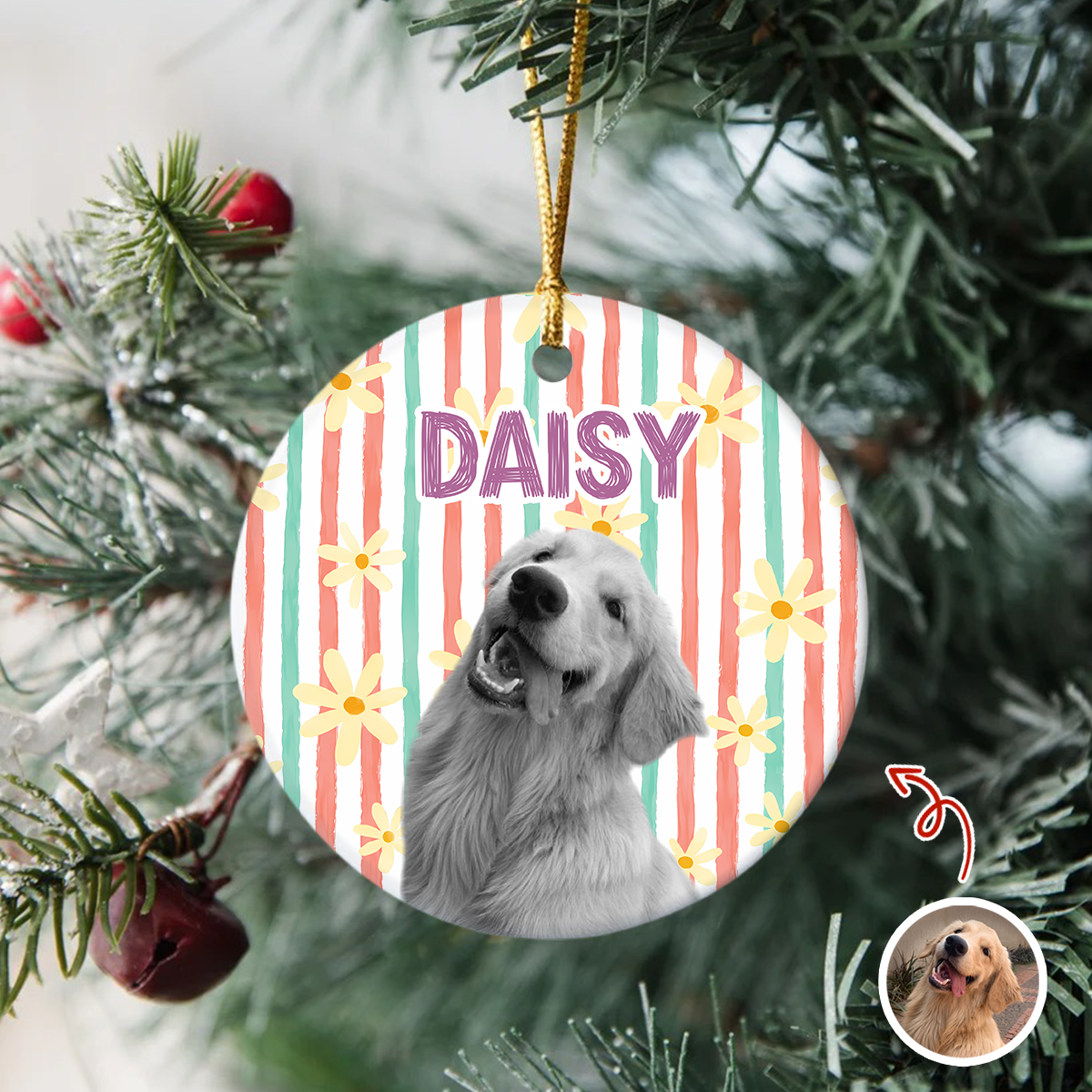 Personalized Pet Photo Christmas Ceramic Ornament Pet Lover Holiday Gift HO82 903322