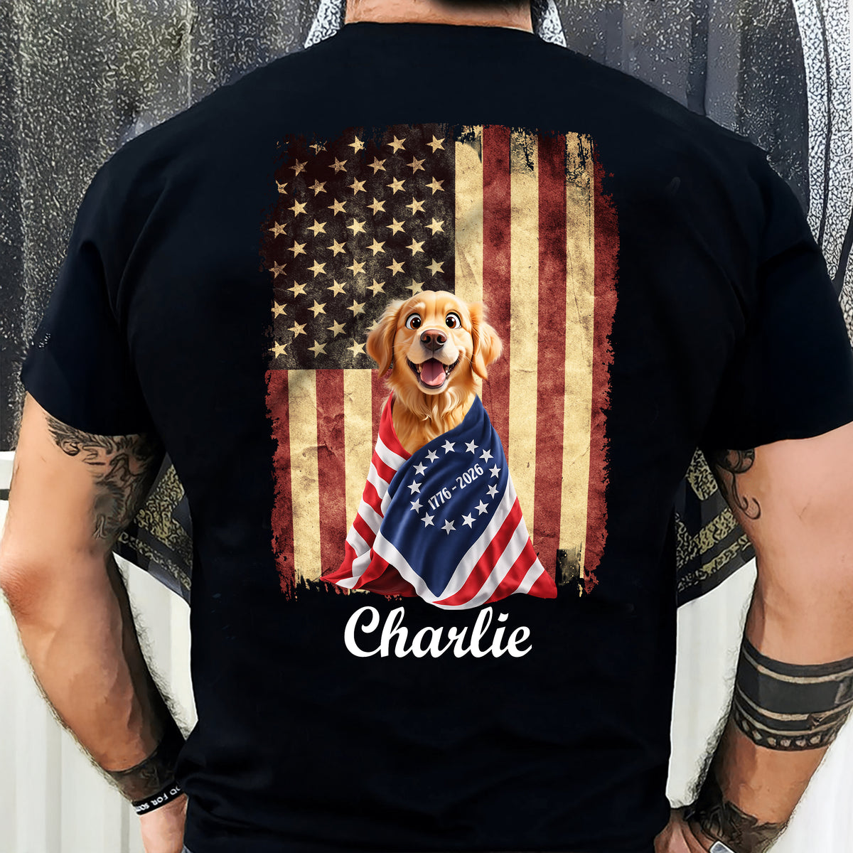 Personalized My Dog Loves America Back Shirt CH07 910538