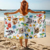 Custom Photo Cute Pet Face Watercolor Sea Creatures Summery Beach Towels CH07 896040