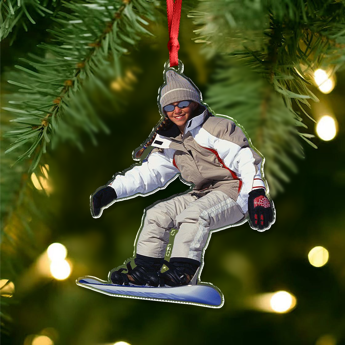 Custom Photo Skiing Acrylic Ornament, Personalized Ski Lover Christmas Gift TH10 170835