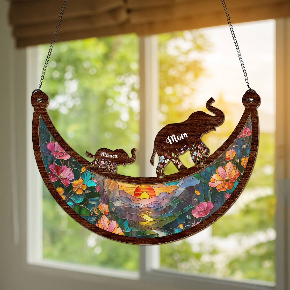 Custom Mama Elephant Family Suncatcher Mother's Day Gift HA75 920674