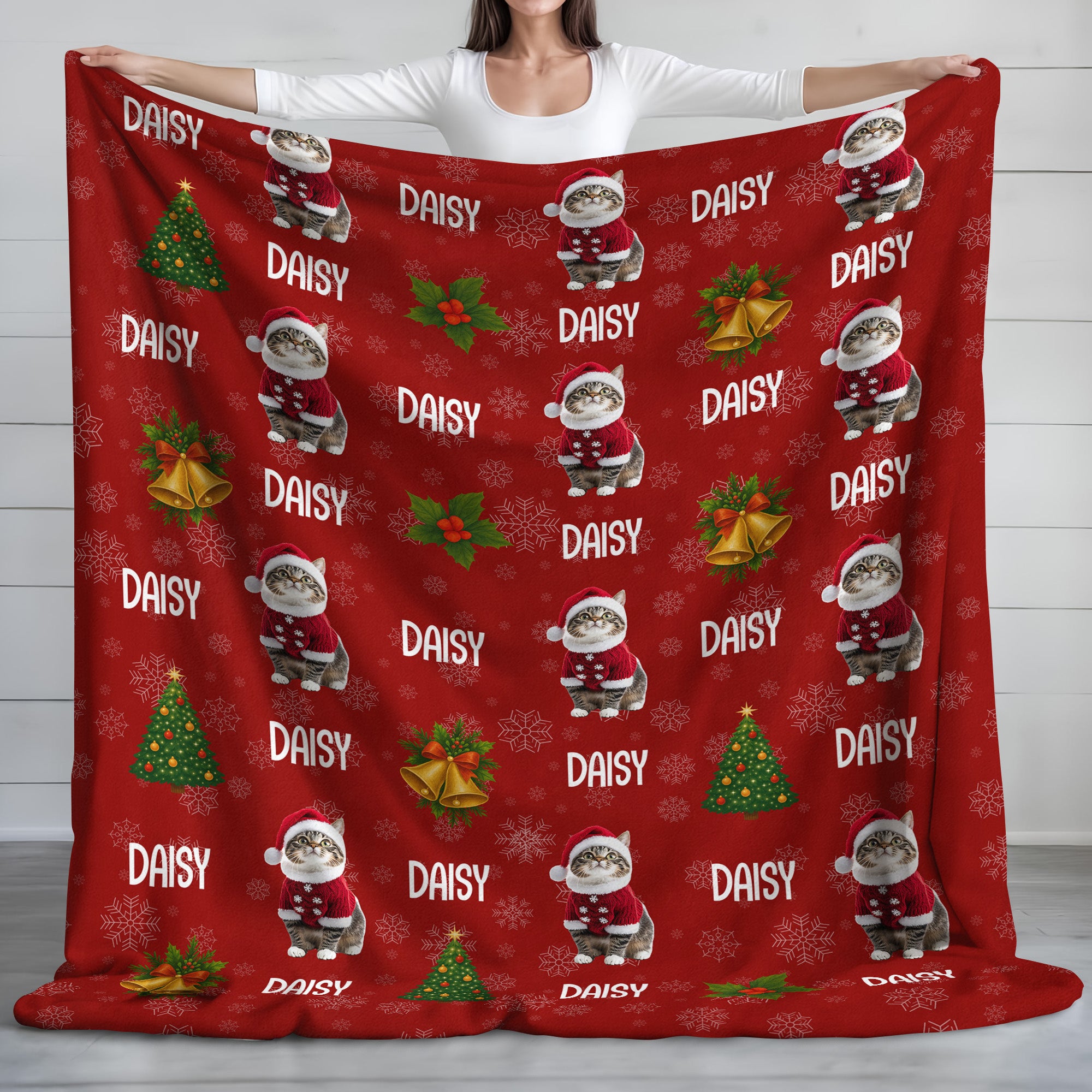 Custom Cat Photo Blanket For Christmas TH10 896023