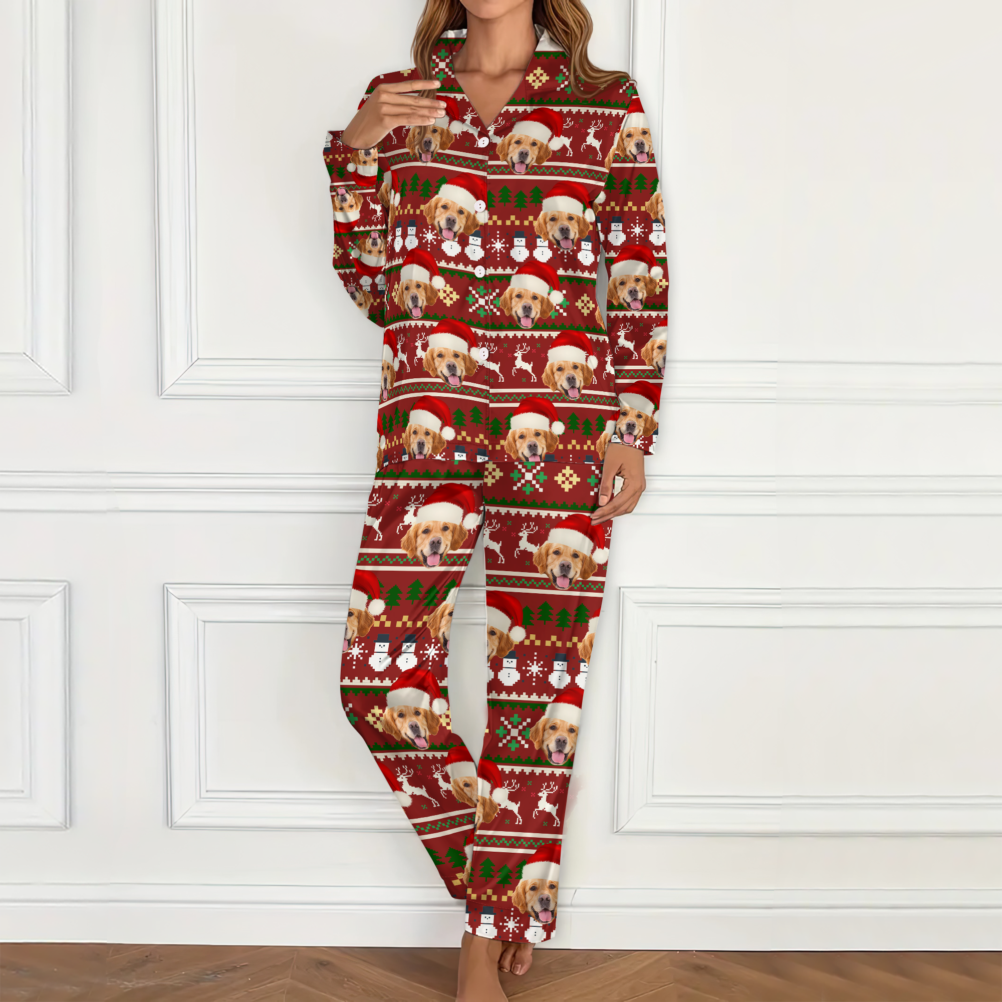 Custom Pet Photo Christmas Holiday Pajamas CH07 896112