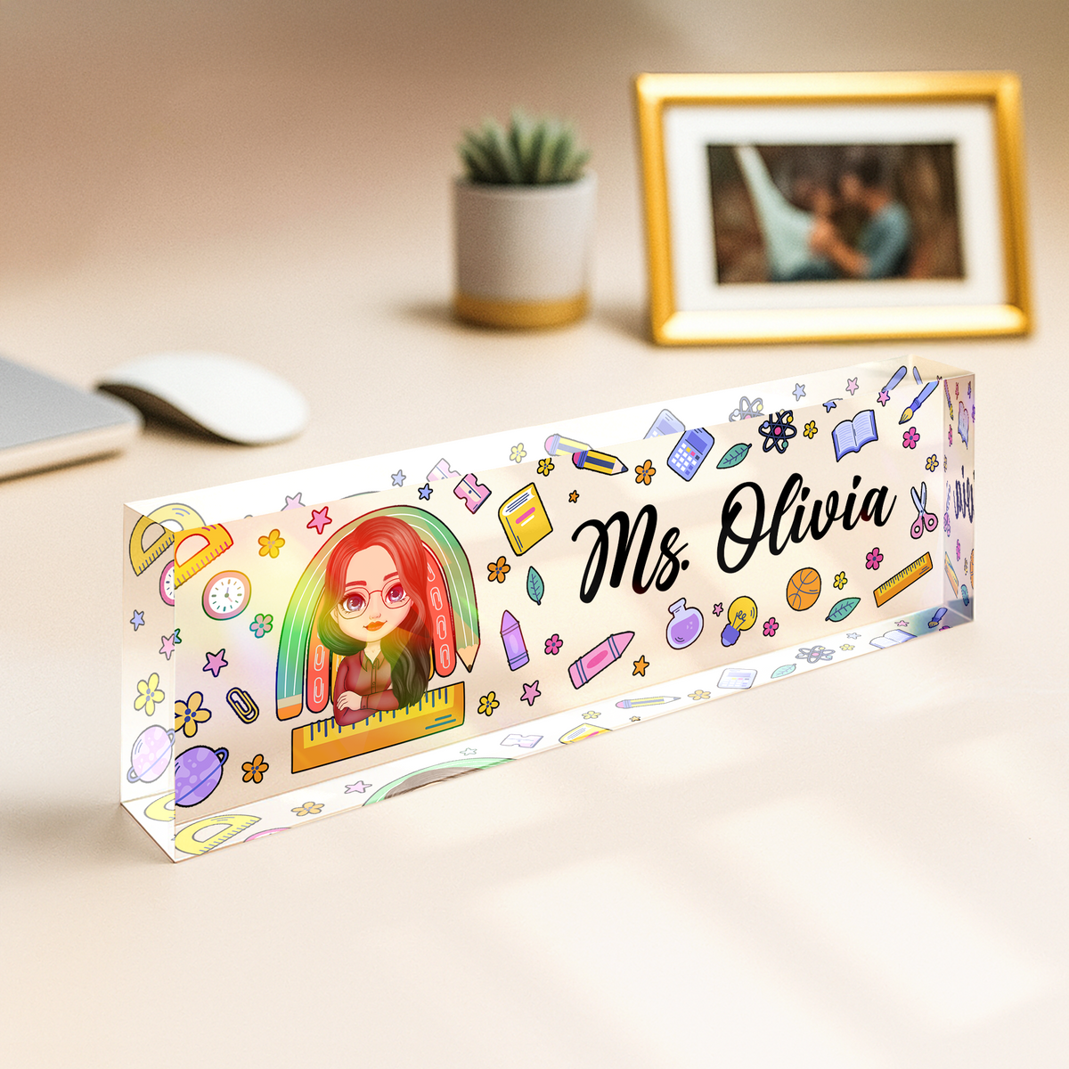 Personalized Teacher Acrylic Desk Name Plate Gift for Teacher HA75 892622