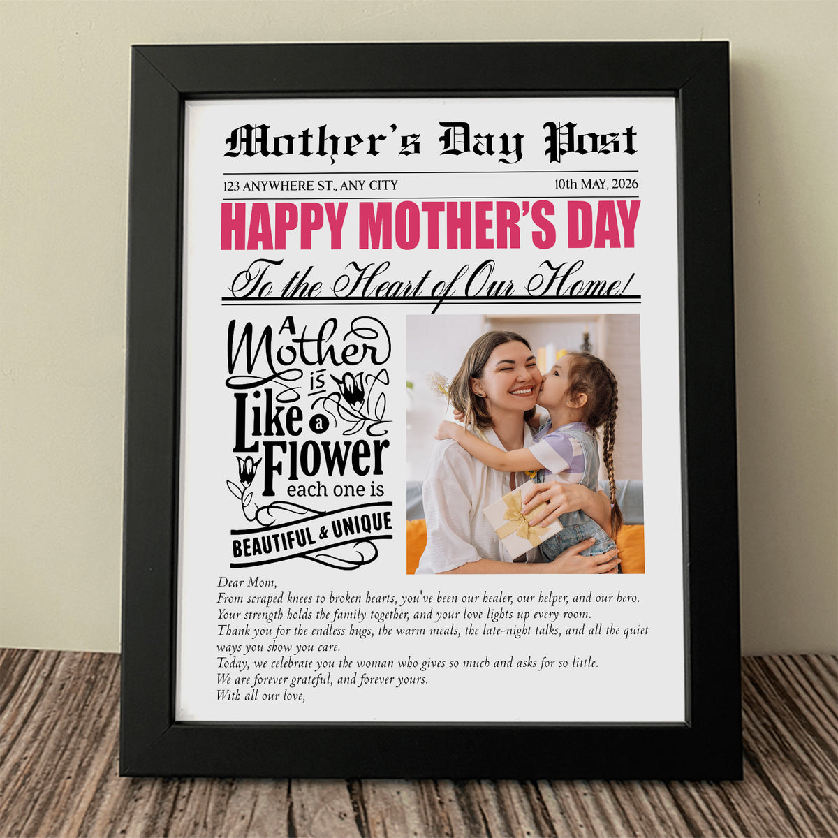 Custom Photo A Mother Is Like a Flower Picture Frame Mother's Day Gift HA75 920684