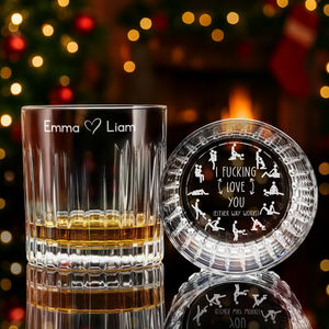 Personalized I F*cking Love You Vertical Line Whiskey Glass Naughty Valentine Gift CH07 899760