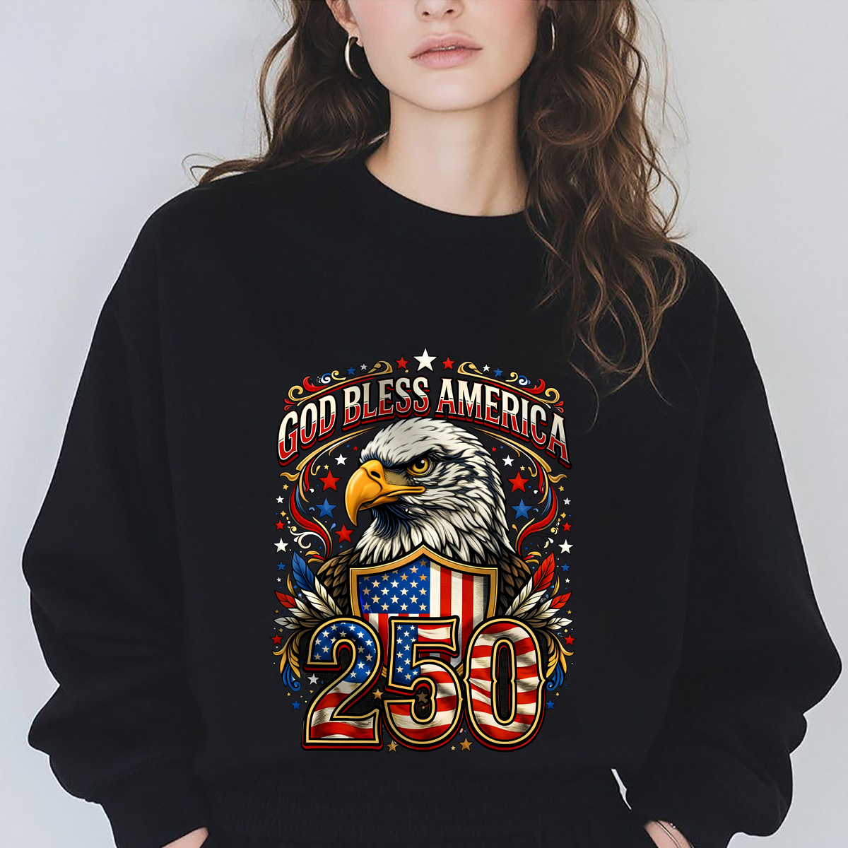 God Bless America Patriotic Dark Shirt America 250th Anniversary TShirt CH07 910968