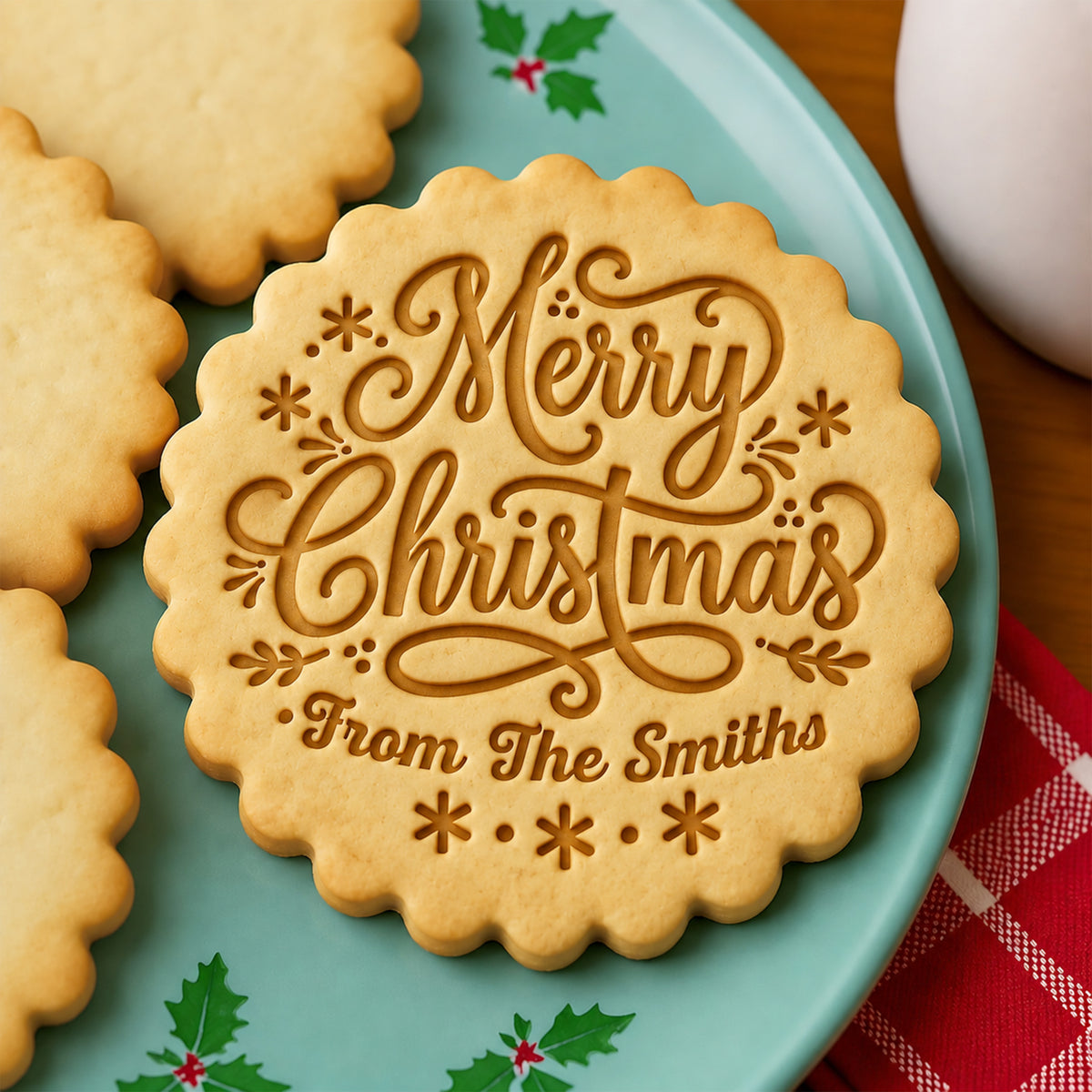 Personalized Family Name Merry Christmas Family Cookie Stamp HA75 919464