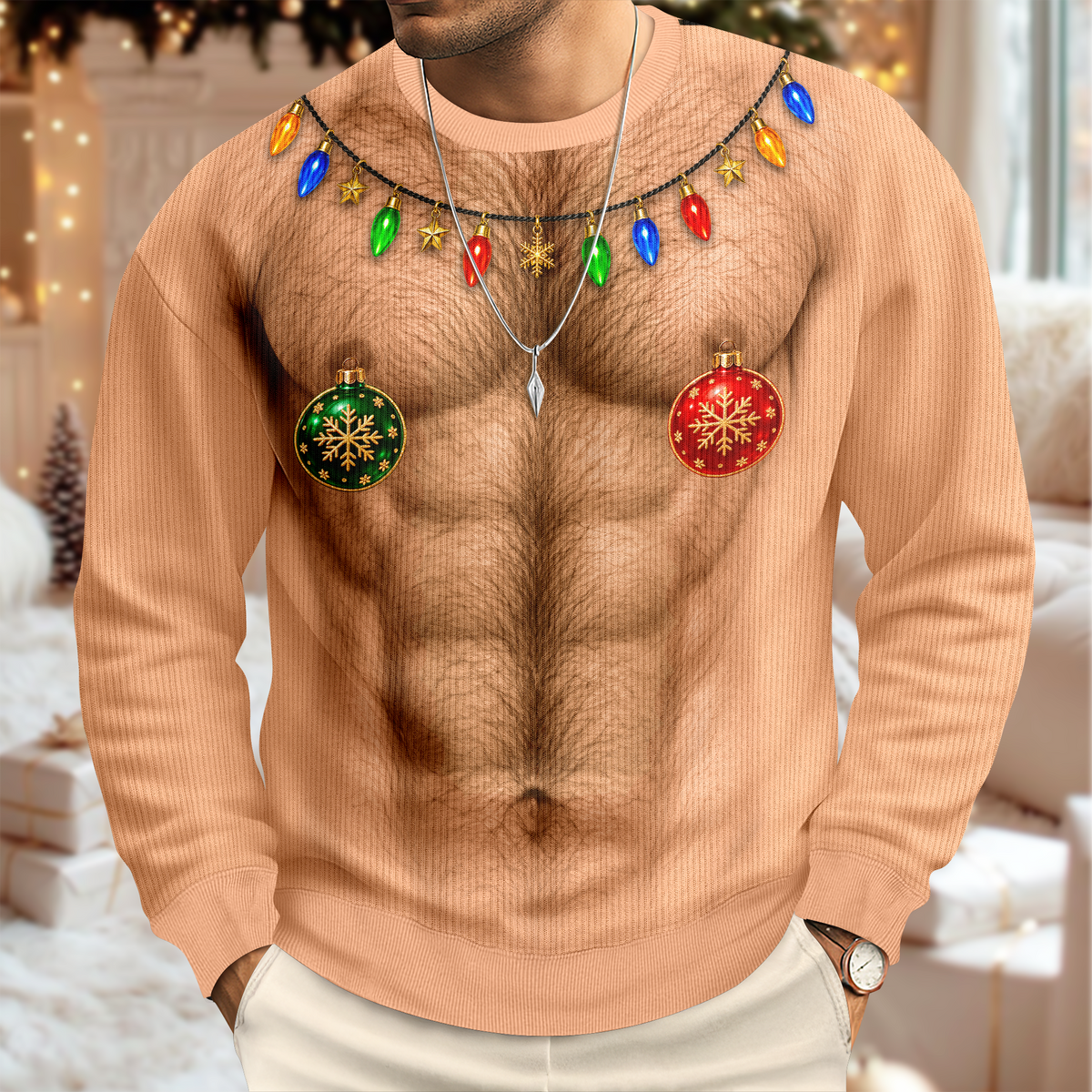 Personalized Funny Santa Abs Belly Body Ugly Sweater For Husband Dad Grandpa Chirstmas Gag Gift HA75 919350