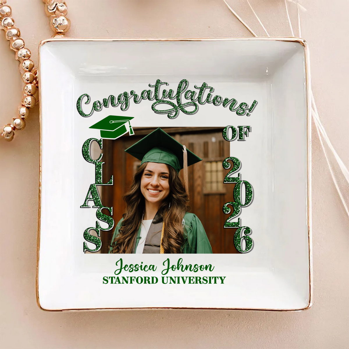Custom Photo Congratulations Graduation 2026 Jewery Dish For Grad Party Decorations HO82 901732