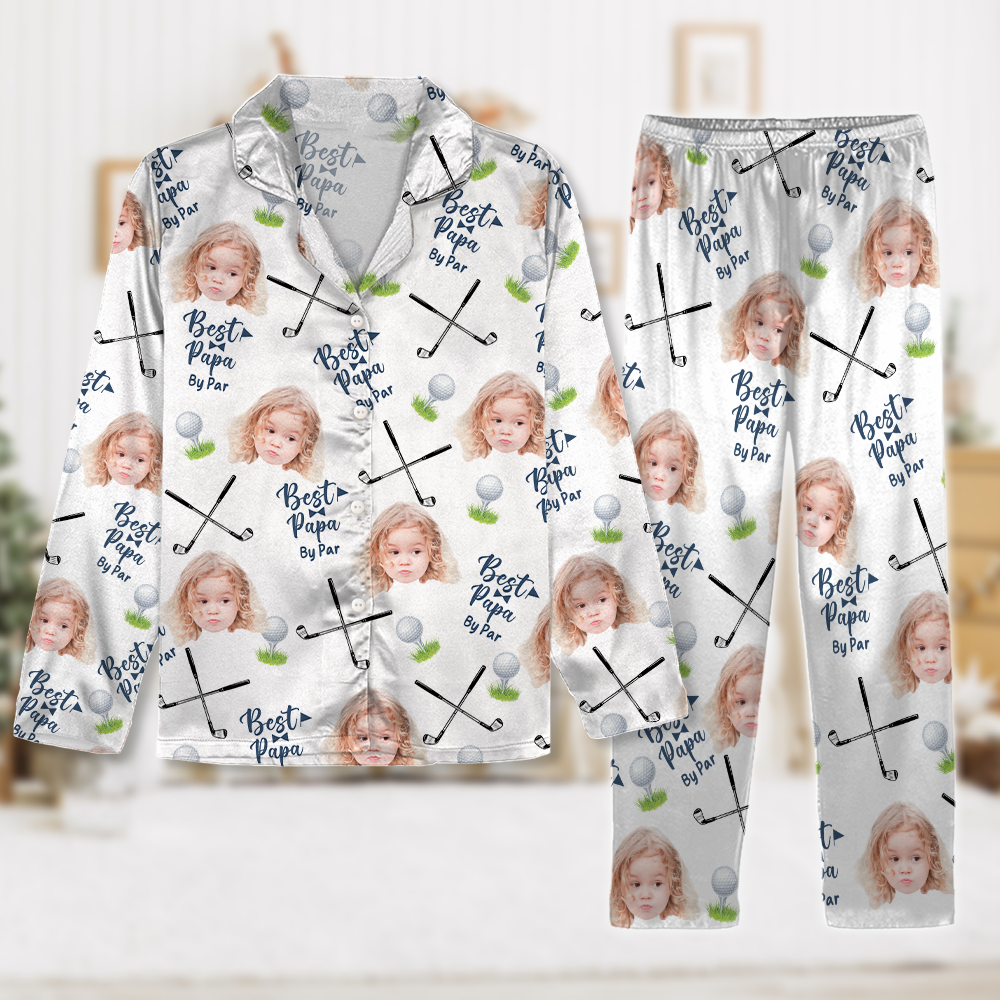 Custom Photo Best Dad By Par Pajamas Gift For Golf Lovers HA75 892730