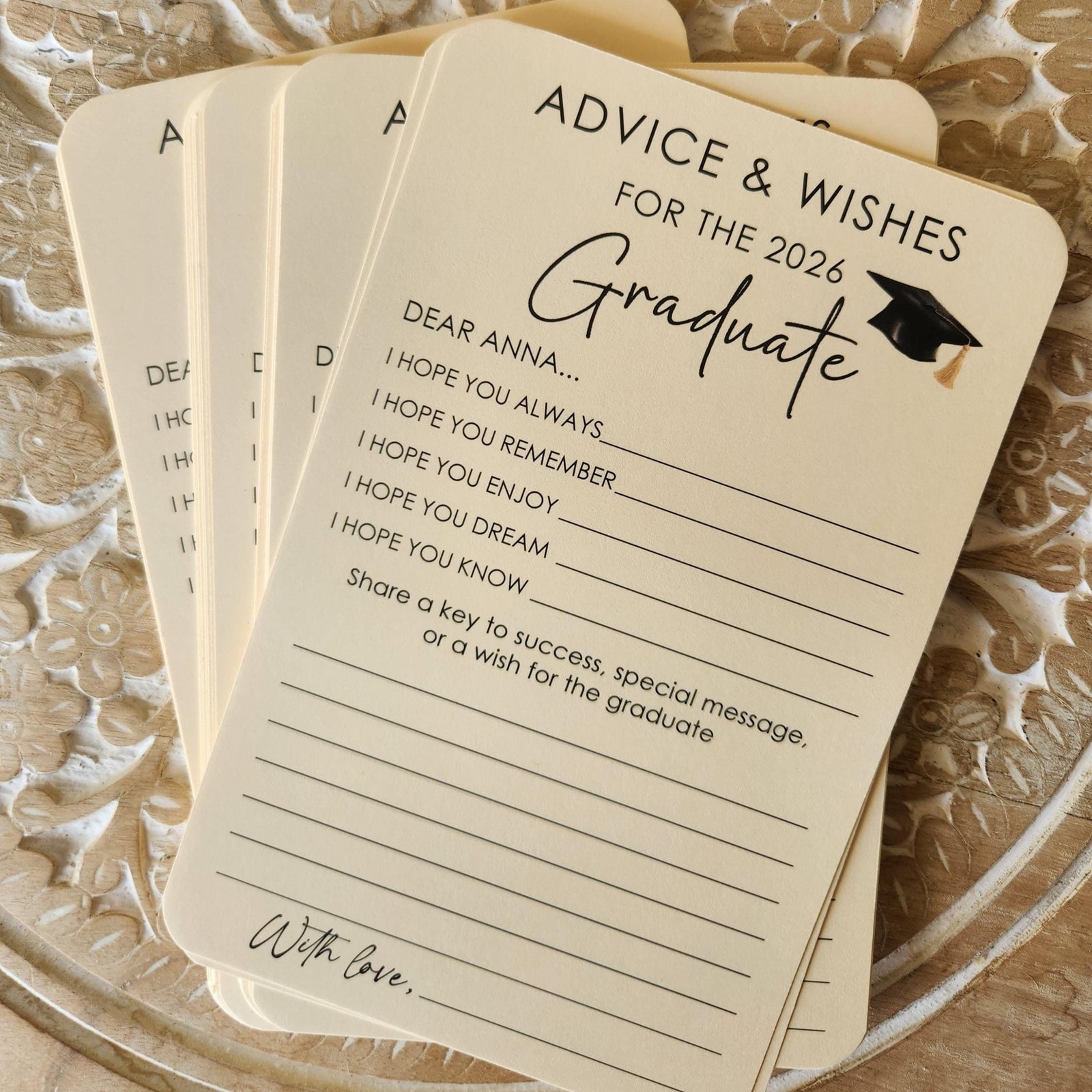 Set of 12 Graduation Wishes Cards - Advice Cards for Graduation Party - Graduation gift LM32 899753