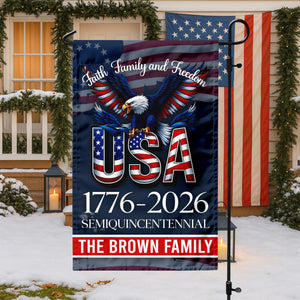 Custom Name Faith, Family & Freedom America 250 Years Patriotic Garden Flag LM32 897165