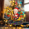 Custom Photo Excavator Personalized Christmas Acrylic Ornament HA75 922012