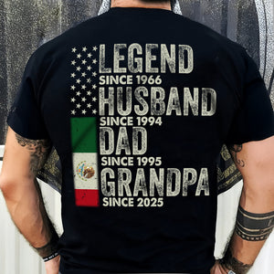Personalized Legend Husband Dad Grandpa Back Shirt With American And Mexico Flag TH10 894317