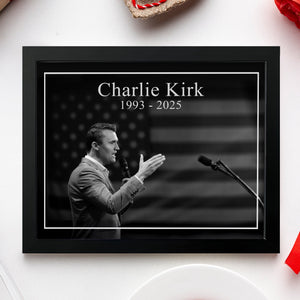 Charlie Kirk Memorial Black and White Style Picture Frame HO82 65806