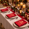 Custom Family Name Merry Christmas Reusable Cotton Napkin Christmas Decor HA75 919456
