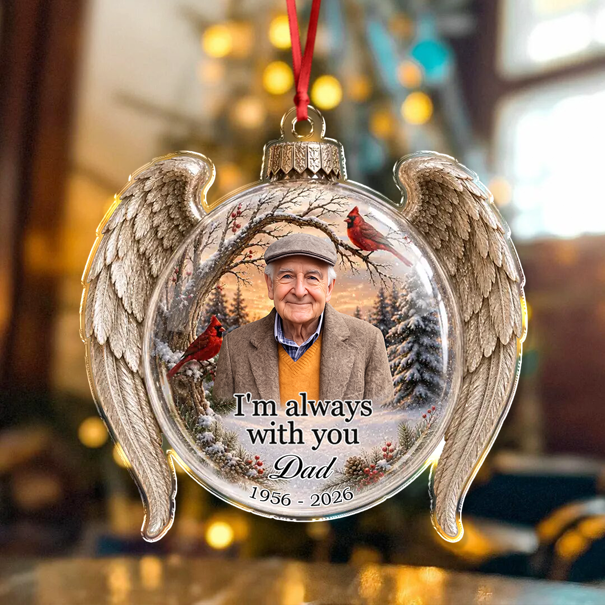 Custom Photo Memorial Sympathy Acrylic Ornament Gifts For Loss Of Mom, Dad LM32 669987