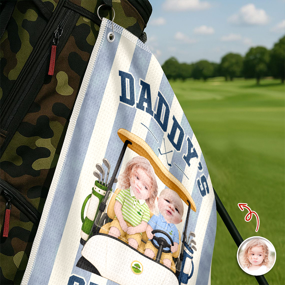 Custom Photo Daddy's Caddies Golf Towel Gift For Father's Day LM32 669081