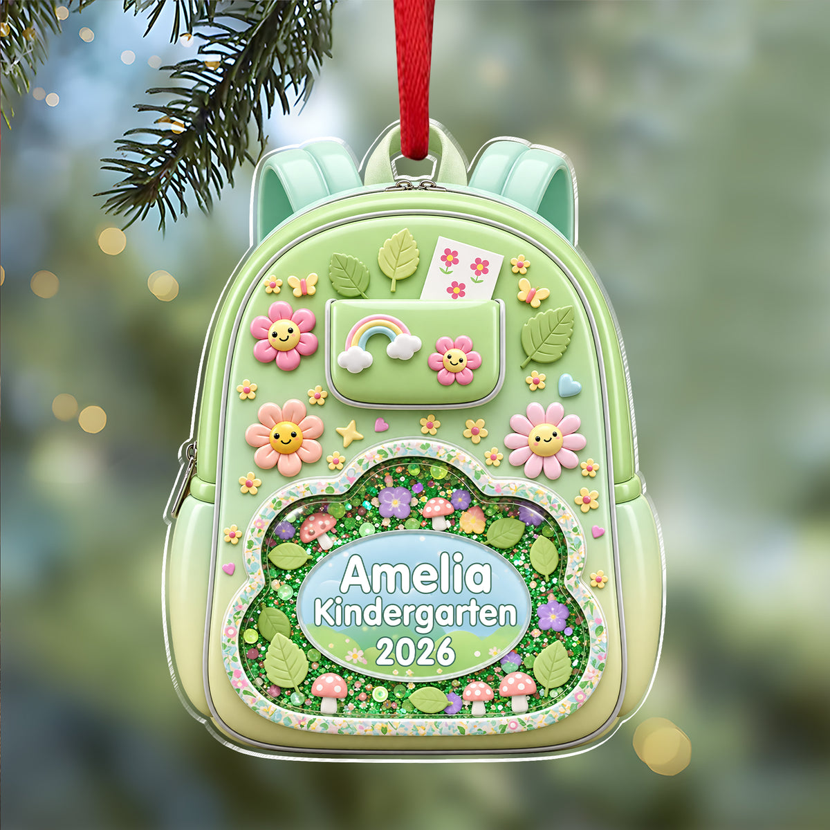 Personalized Name Kids School Backpack Acrylic Ornament Christmas Decor HA75 921886