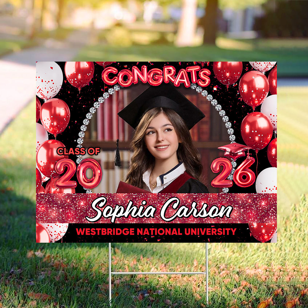 Personalized Congrats Graduation Class Of 2026 Yard Sign CH07 910762