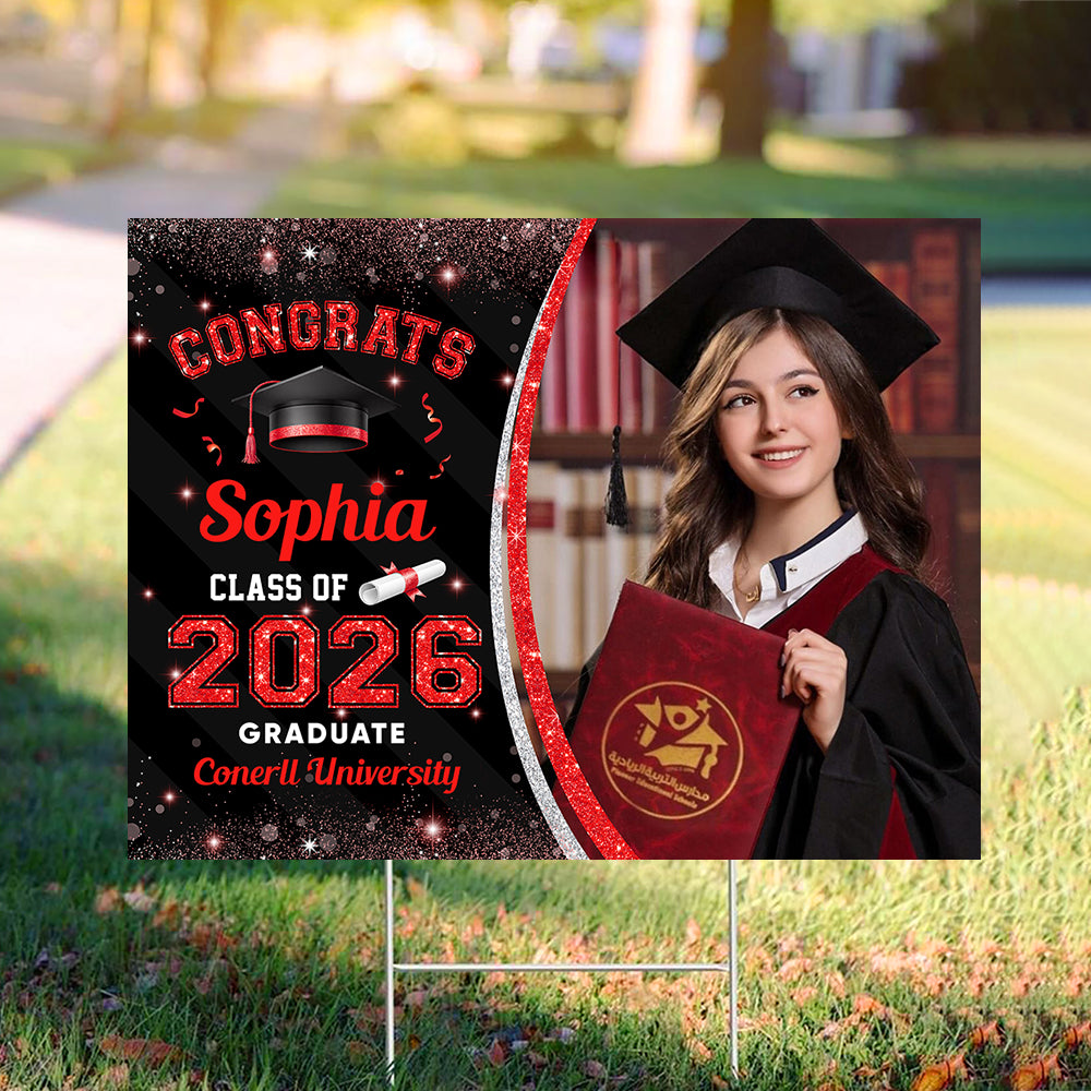 Custom Photo Class Of 2026 Personalized Graduation Yard Sign HA75 920462