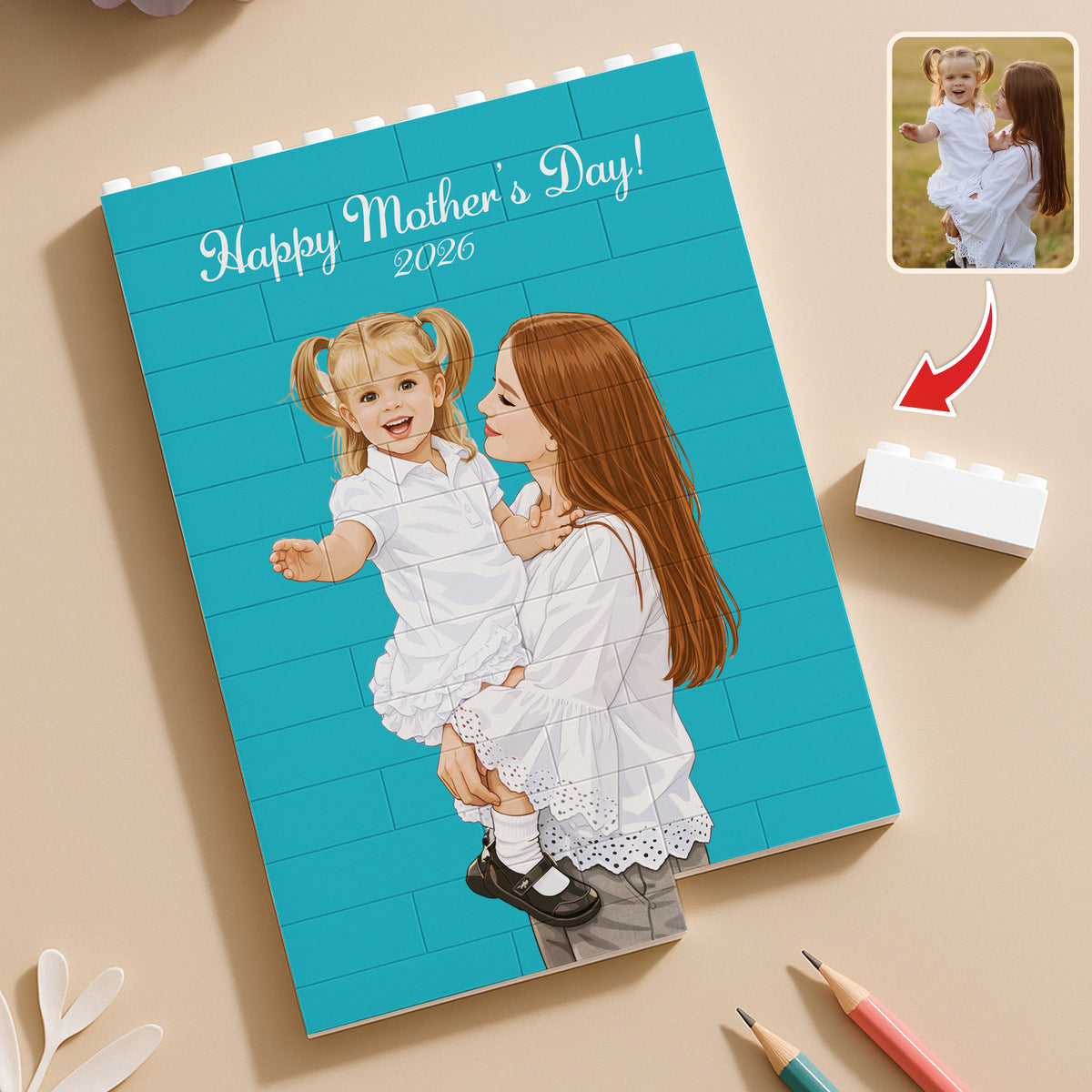 Custom Photo Family Building Brick Blocks Mother's Day Gift HA75 920638