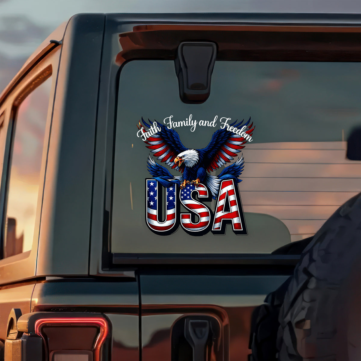 Faith, Family & Freedom America 250 Years Car Window Decal Sticker LM32 895837