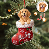 Personalized Pet Face Christmas Stocking Acrylic Ornament TH10 171451