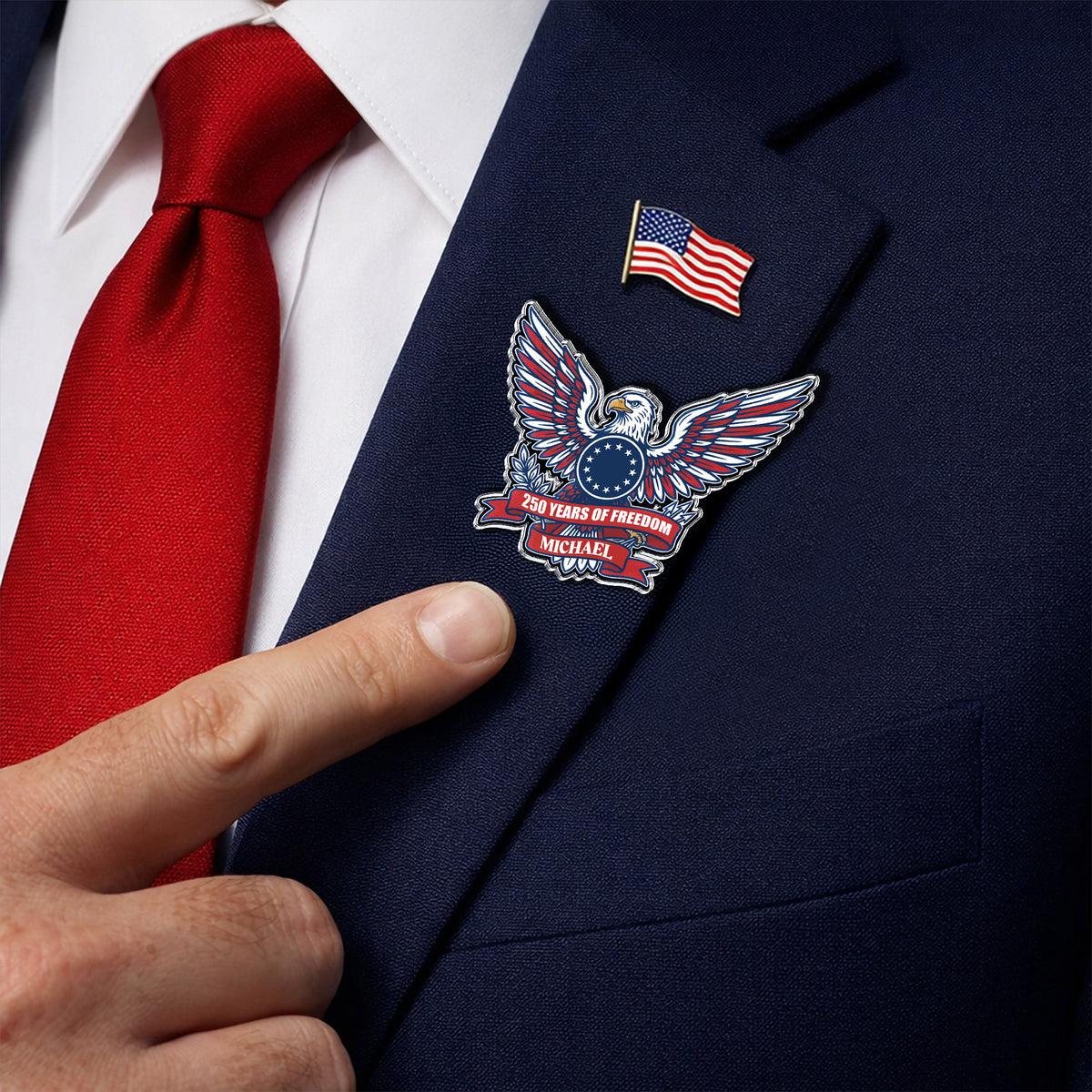 Eagle USA 250th Anniversary 1776-2026 Semiquincentennial Patriotic Acrylic Pin HO82 901802