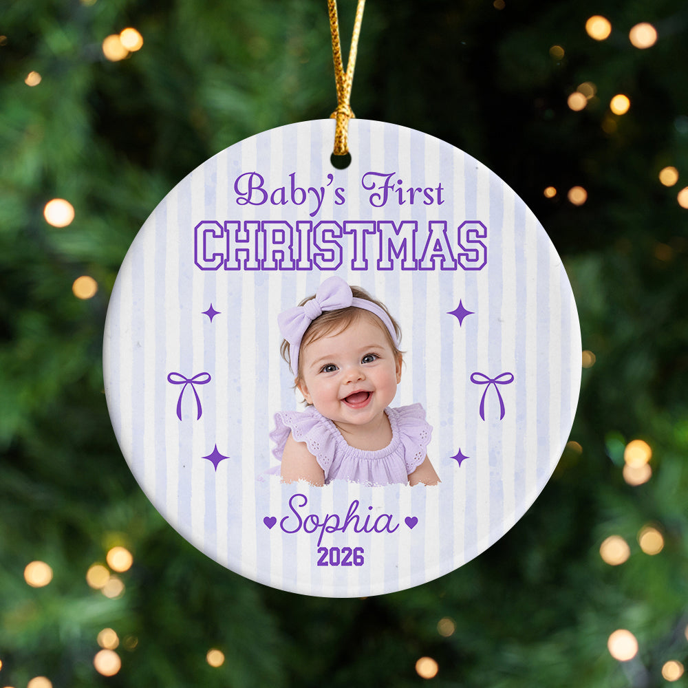 Custom Baby Photo Baby’s First Christmas 2026 Ceramic Ornament CH07 180576