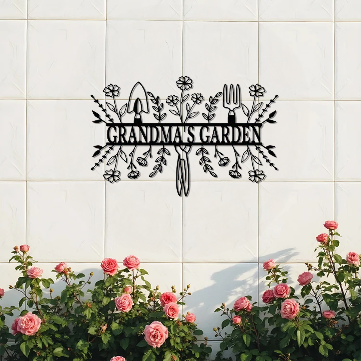 Custom Name Grandma's Garden Monogram Metal Sign Gift for Gardener, Metal Yard Decor LM32 899243