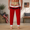 Personalized Funny Santa USA Flag Fake Underwear Sweatpants – Novelty Christmas Pants, Festive Gift For Him CH07 180396
