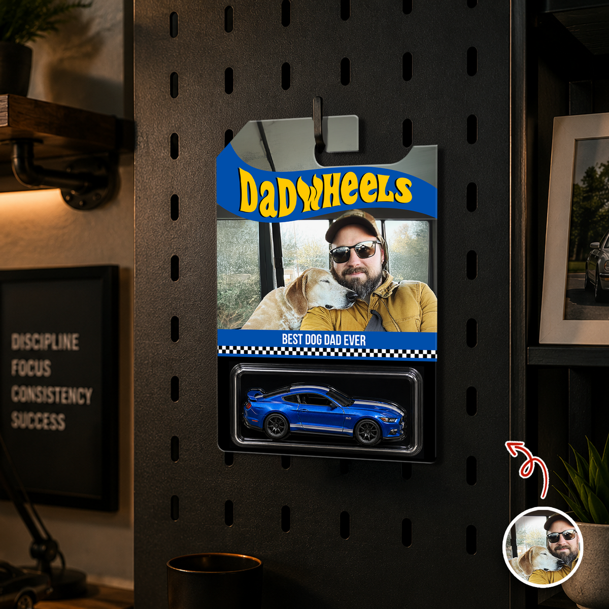 Custom Photo Best Dog Dad Ever Wheels Package, Customized Dadwheels CH07 911654