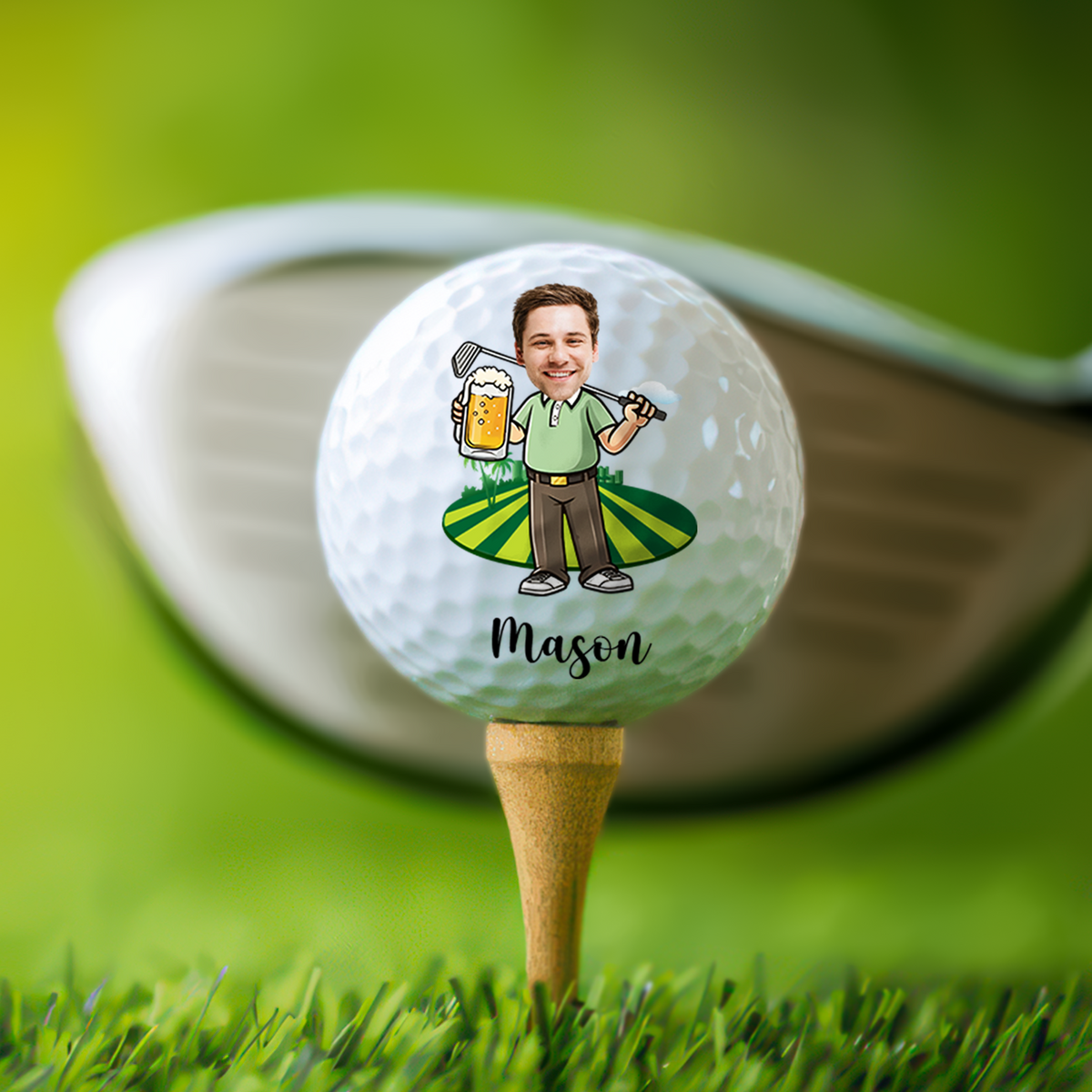 Personalised Colourful Male Female Cartoon Characters Quick Dry Golf Ball with Name Golf Course Sports Accessories Gift for Golf Lovers HO82 900914