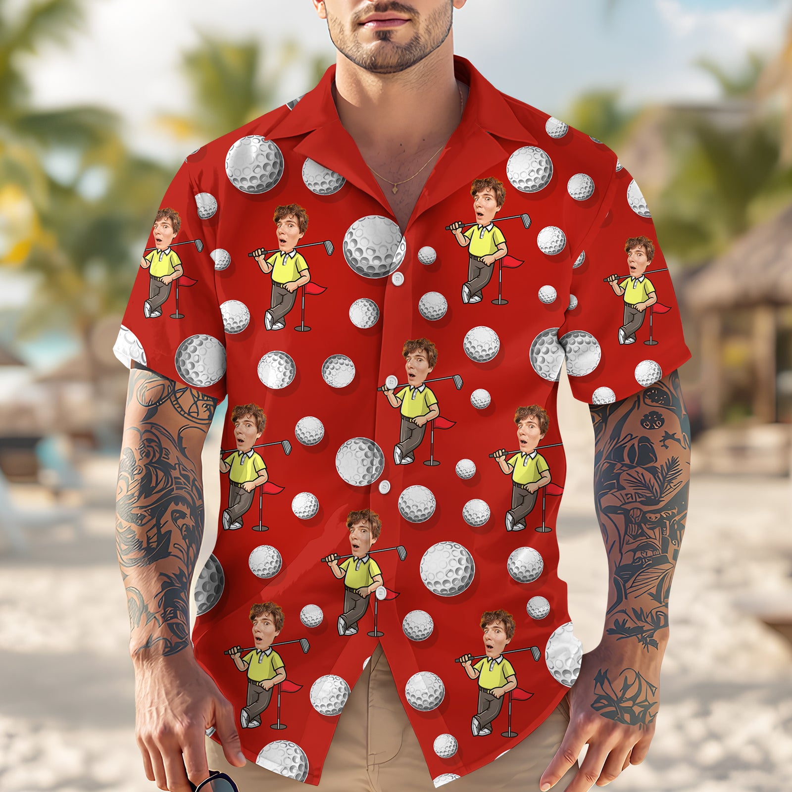 Custom Face Golf Hawaii Shirt Gift For Golfer, Golf Lovers HA75 898748