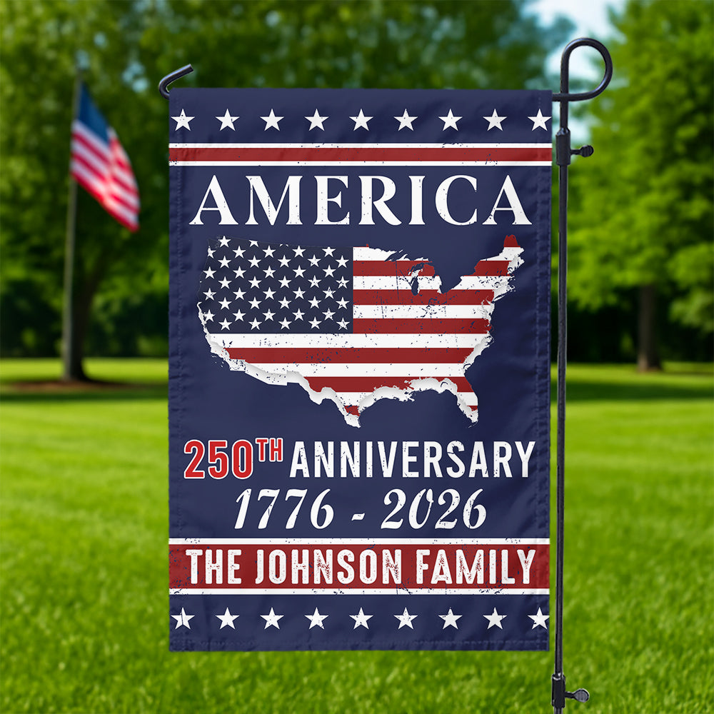 Personalized Family Name America 250th Anniversary Garden Flag LM32 895207