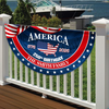 Custom Family Name America 250 Birthday 1776-2026 Non-Pleated Fan Flag HA75 920366
