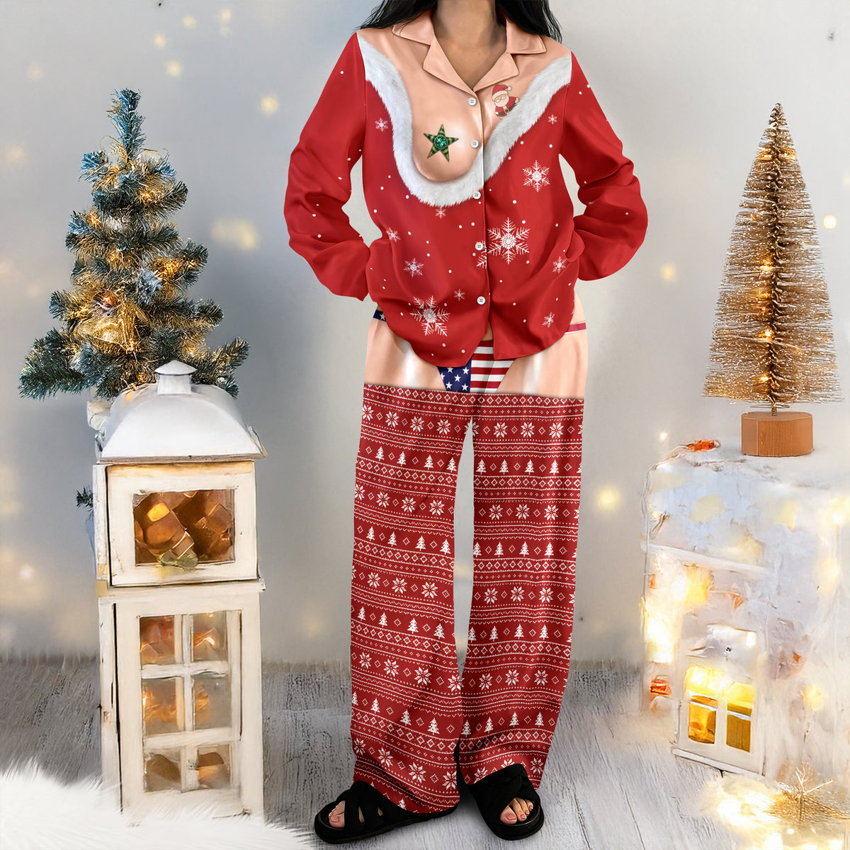 Personalized Funny Christmas Body Illusion Pajamas Novelty Holiday Gift for Men & Women TH10 171195