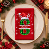 Custom Name Initial Letter Christmas Monogrammed Family Reusable Cotton Napkin HO82 903728